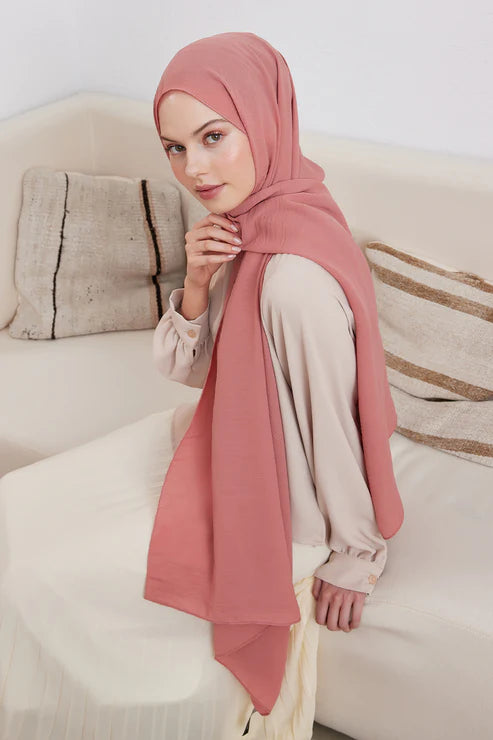 Crepe Shawl Hijab- Soft Berry