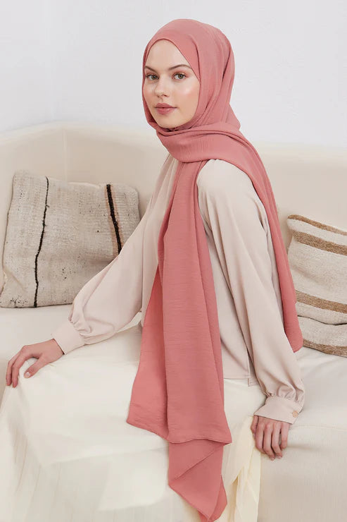 Crepe Shawl Hijab- Soft Berry