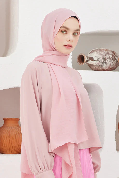 Crepe Shawl Hijab- Ballerina Pink