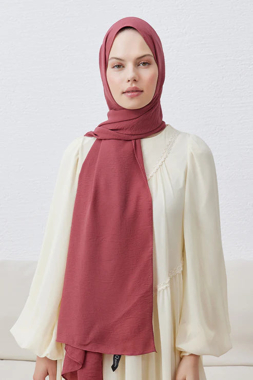 Crepe Shawl Hijab- Pink Punch